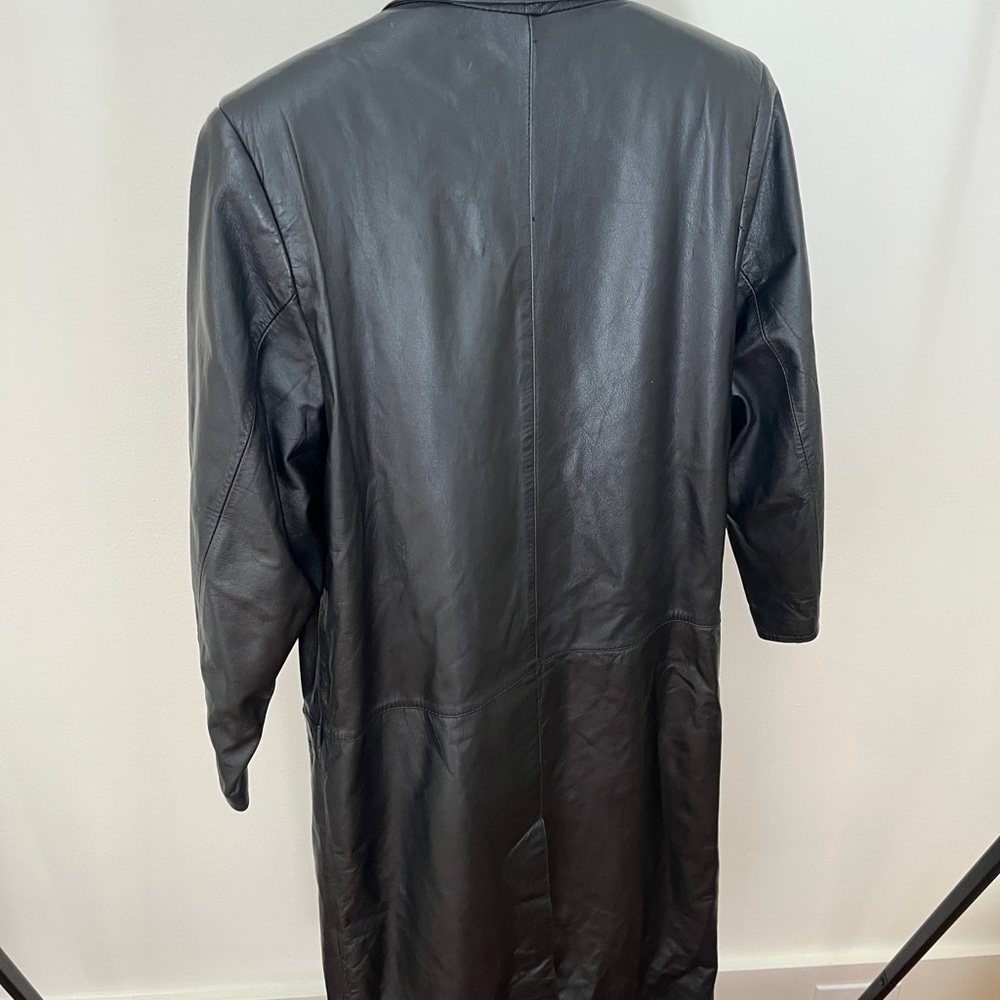 Donna Pelle Vintage Black Leather Coat Size Medium, Genuine Leather - Picture 6 of 6